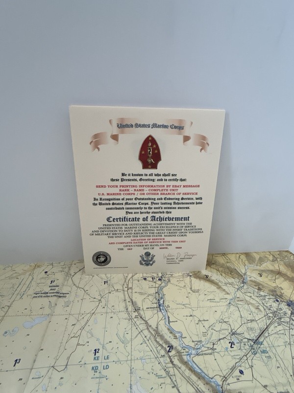 U.S. MARINE CORPS / 2ND MARINE DIVISION - CERTIFICATE OF ACHIEVEMENT gallery
