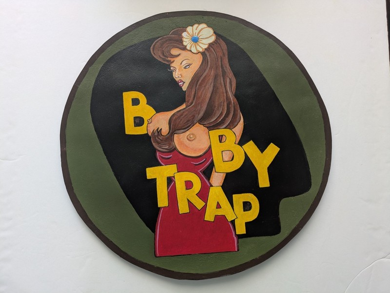 WW 2 B-24 (H) "Booby Trap" Nose Art leather back of jacket patch