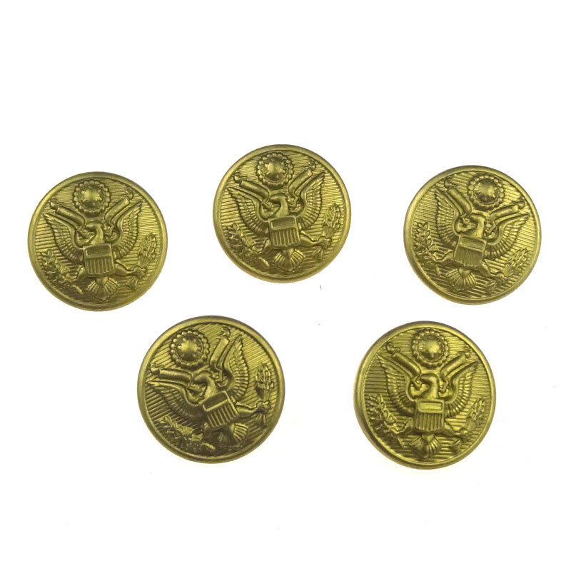 5 Pieces of WW2 US American Eagle Uniform Metal Button Diameter 16 mm