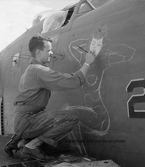 Sgt JS Wilson painting Bomber Nose Art 8″x 10″ World War II Photo Picture #29