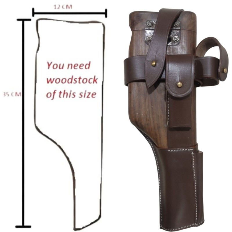 German WWI Mauser C-96 Broomhandle Holster Rig-Dark Tan gallery