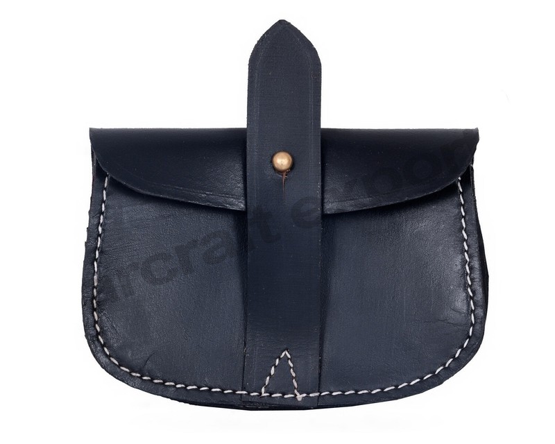 WWII British Leather Sam Ammo Pouch For Sam Browne Belt - Black Color gallery