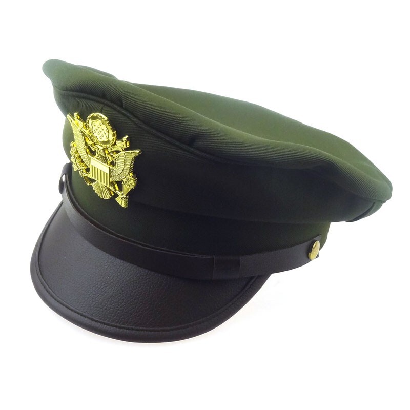 WW2 US Army Air Corps Officer Crusher Hat Military Cap With Golden Eagle Badge L gallery