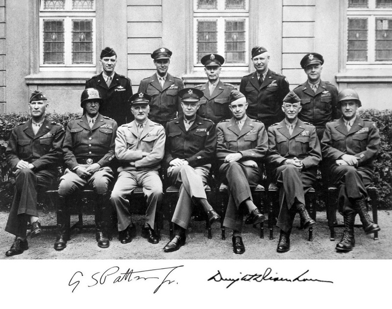 General George S. Patton Dwight D. Eisenhower Autograph WWII 8 x 10 Photo