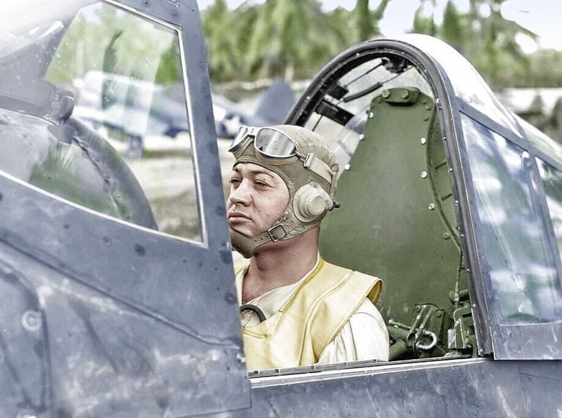 WW II Usa Photo * 5 x 7 In *Gregory Boyington’s ( Pappy ) Black Sheep Squadron.