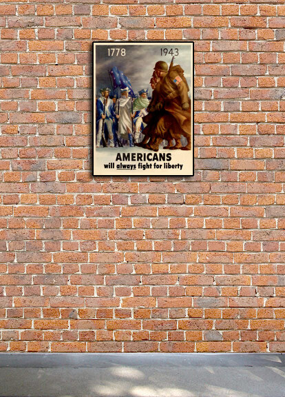“Americans will always fight” 1943 Vintage Style World War 2 Poster - 24x32 gallery