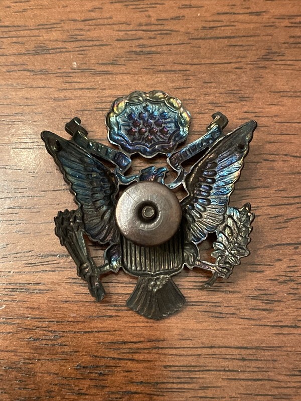 WWII US Army Officer Cap Eagle Badge Insignia gallery