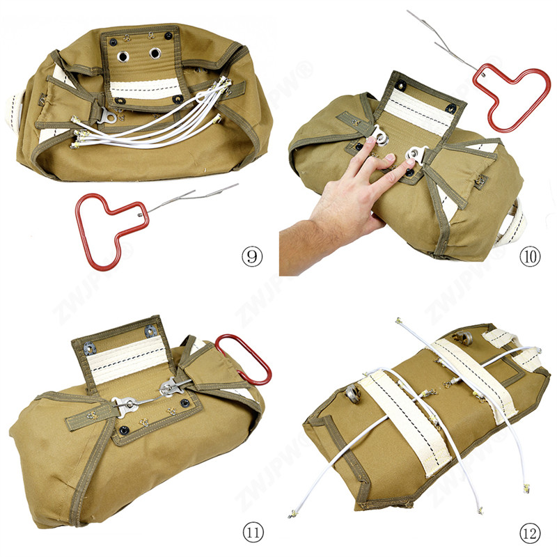 US Shipping！WWII WW2 Airborne T-5 Parachute Replica Bag Paratroopers Strap Set gallery