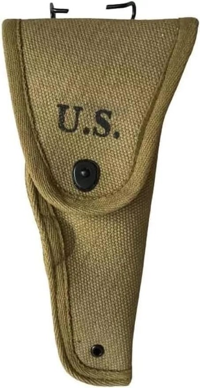 (Pack of 2) Khaki Canvas Webbing Belt Combo with Colt Holster and Pouch-Khaki gallery