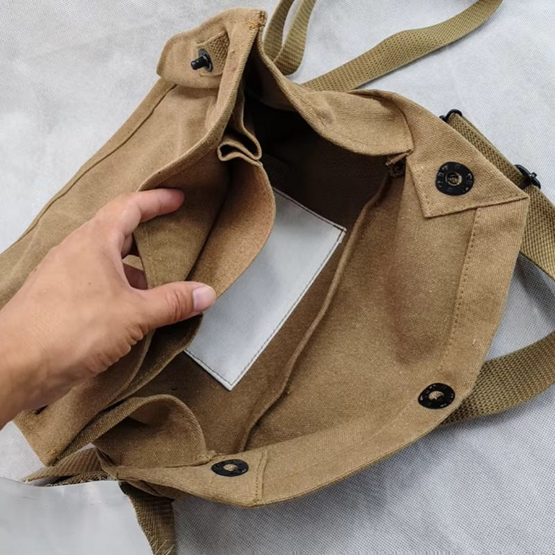 World War Replica WW2 U.S. ARMY CANVAS GAS MASK BAG KHAKI COLOR gallery