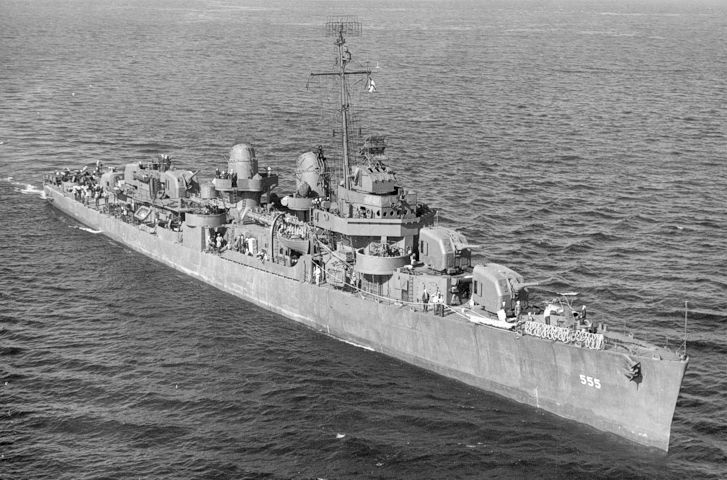 US Navy Fletcher Class Destroyer USS Haggard DD-555 World War WW2 Photo WWII