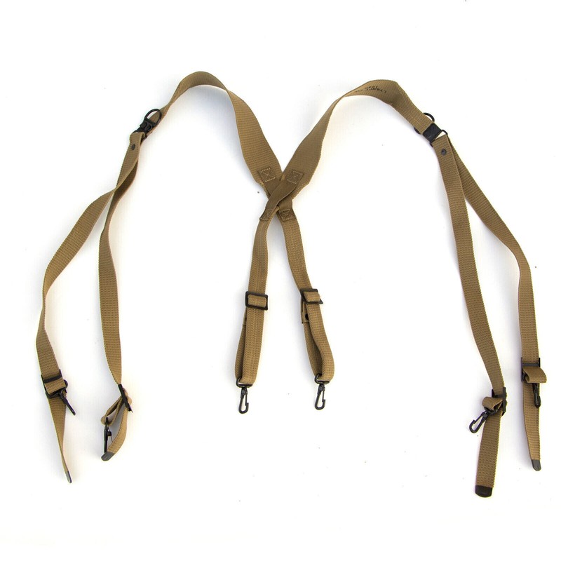 WW2 US ARMY M1936 SOLDIER FIELD EQUIPMENT X STRAP SUSPENDERS AND BELT SUIT gallery