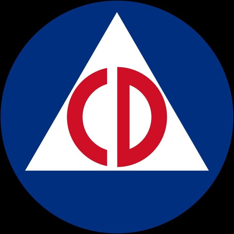 Civil Defense Cold War Style NEW Sign 28″ Dia. Round AMERICAN STEEL