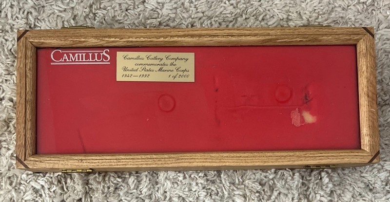 Camillus USMC Marine limited knife wood case only 1992