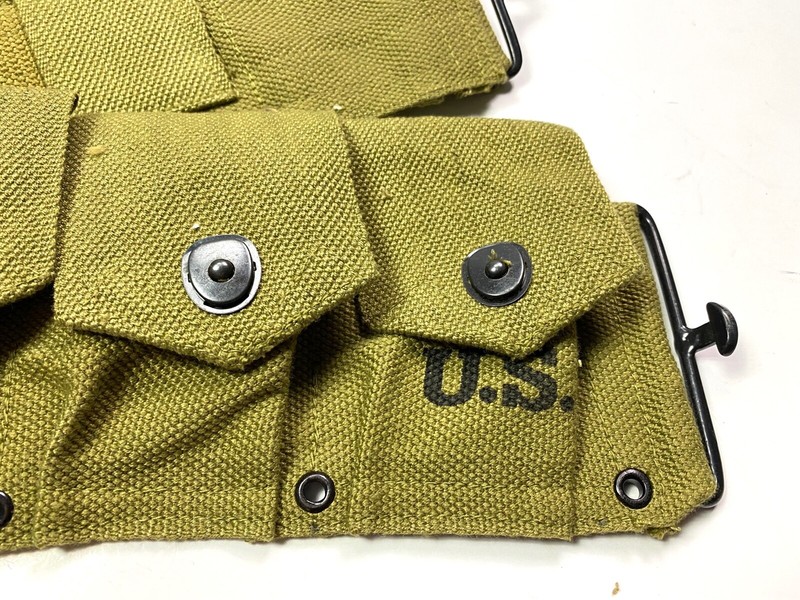 WWII US M1 GARAND RIFLE 10 POCKET AMMO BELT OD#3 gallery