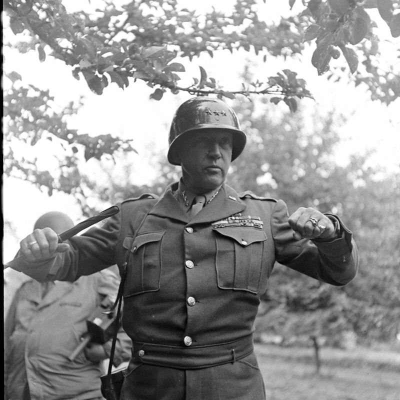 WW2 WWII Photo World War Two / US Army General George S. Patton in France 1944