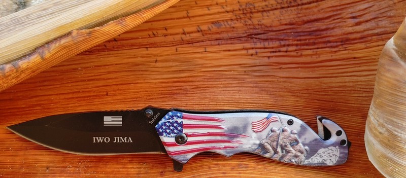 8” Patriotic Battle of Iwo Jima Tactical Pocket Knife gallery