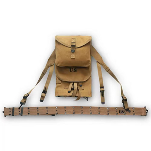 WW2 US M1928 Equip Bag Vintage Military Tactical Canvas Army Style Backpack SET