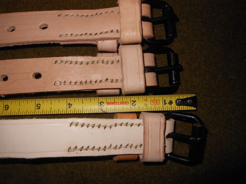 Set of 3 leather straps for Early War Pioneer Tool Rack, US, WWII, Made in AL gallery