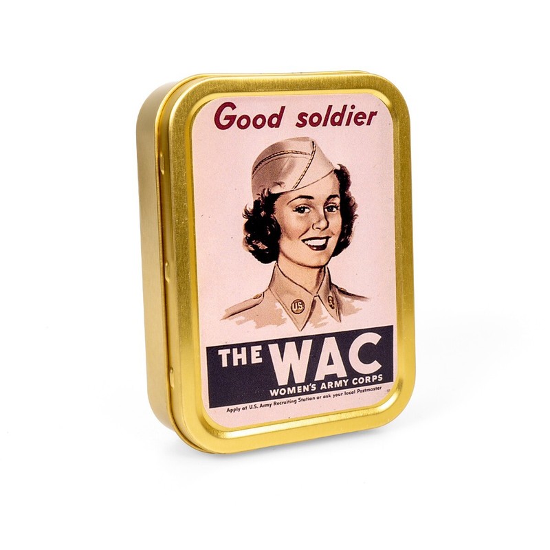 WW2 Themed The WAC Metal Tin- Women's Army Corps-Novelty US Propaganda Empty Tin gallery