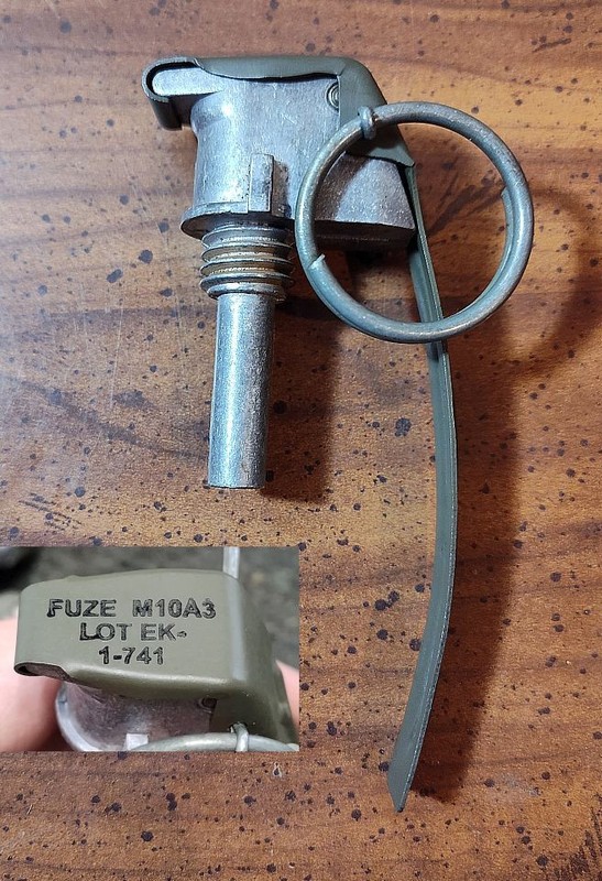 WWII American Mk II Pineapple Grenade M10 Fuze Repro w/ Original Style Markings