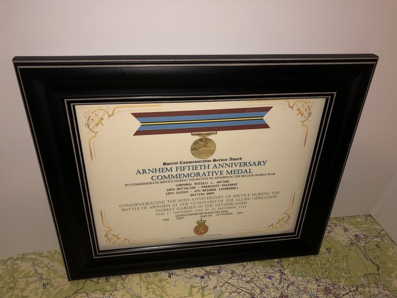 SCSA - ARNHEM 50TH ANNIVERSARY COMMEMORATIVE MEDAL CERTIFICATE ~ Type 1 gallery