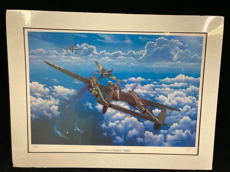 LIGHTNING STRIKES SEVEN TIMES LIMITED ART PRINT SIGNED BY STAN STOKES, 174/4750