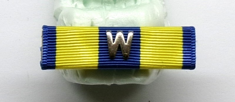 WW II U.S. Navy Expeditionary Wake Island Service Ribbon with Silver "W" Device