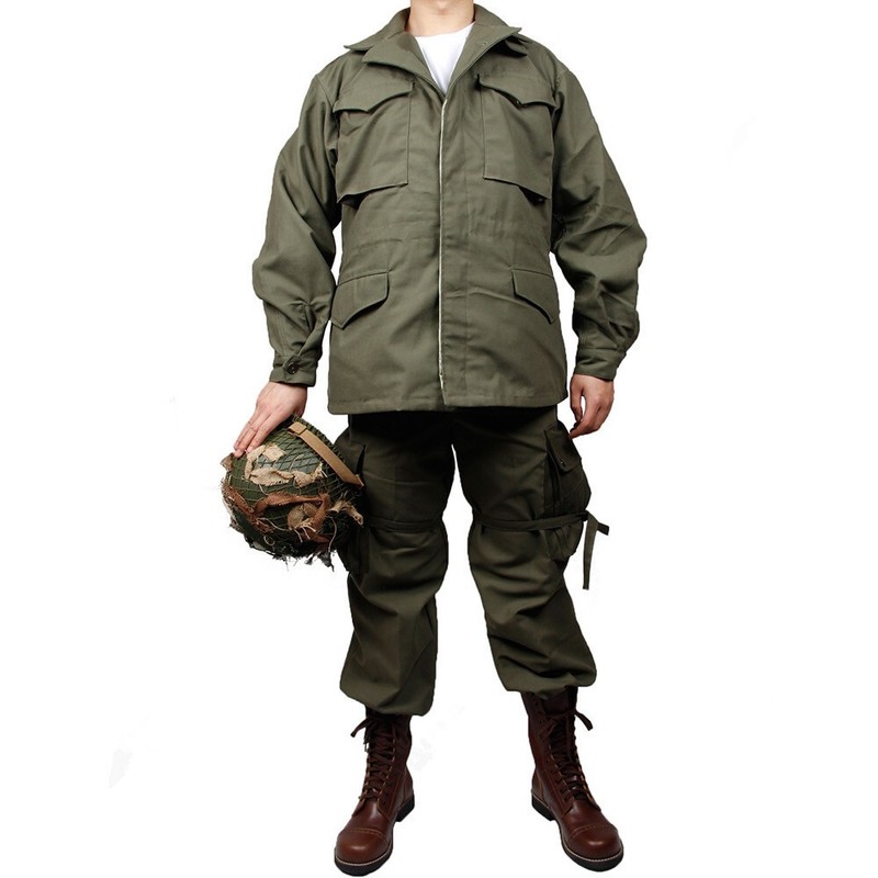 WW2 US army green outdoor M43 jacket Windbreaker uniform Pure cotton Coat+ pants