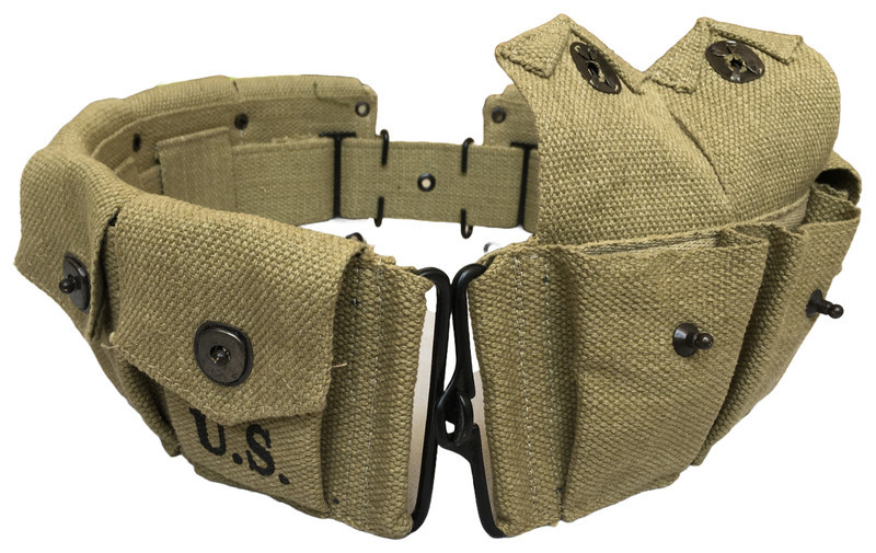 U.S.WWII Springfield M1923 Garand Cartridge Canvas 10 Pocket Belt-OD GREEN gallery