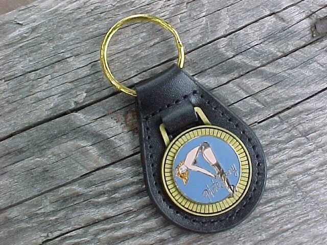 PHOTO FANNY WWII NOSE ART UNIQUE GOLD LEATHER KEY FOB NOS CUSTOM-MADE HI-QUALITY