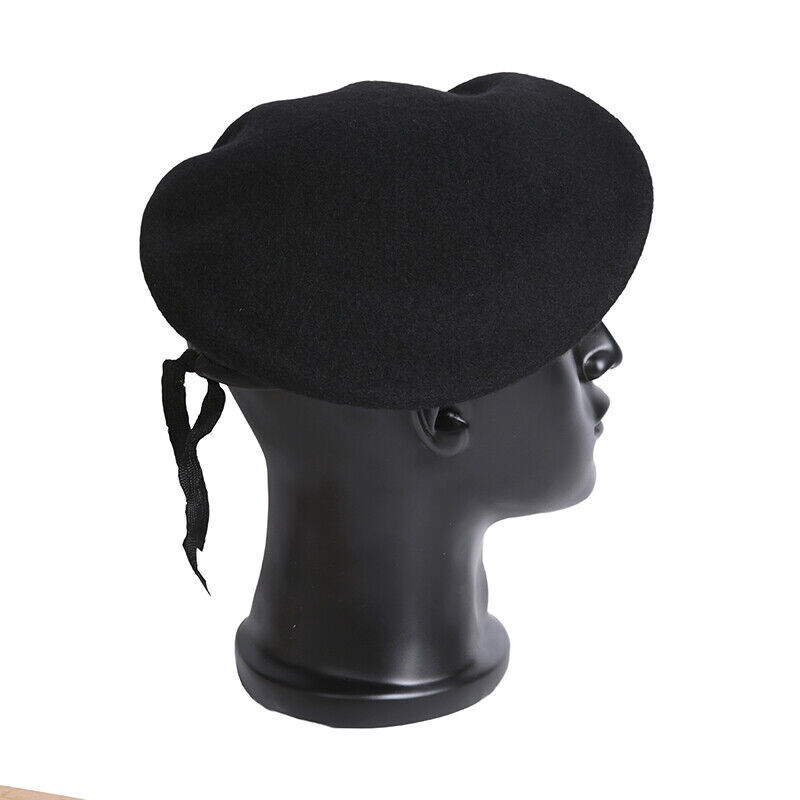 MEN US ARMY SPECIAL FORCES INFANTRY REGIMENT BLACK WOOL MILITARY BERET 7-3/8 gallery