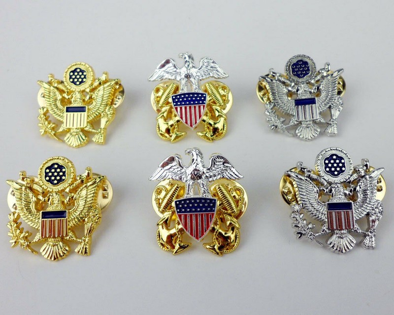 Set US Military General Officer Rank Badge Shoulder Eagle Badge Pin-US145