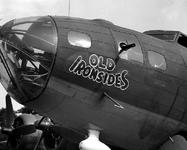 Boeing B-17 Flying Fortress Bomber “Old Ironsides” Nose Art 8×10 WWII Photo 688a
