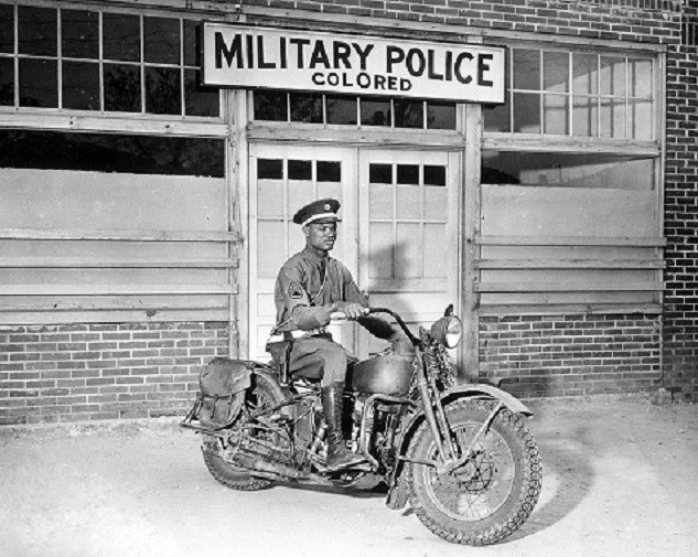 U.S. Military Police Colored Harley Davidson Motorcycle 8×10 WW II WW2 Photo 641