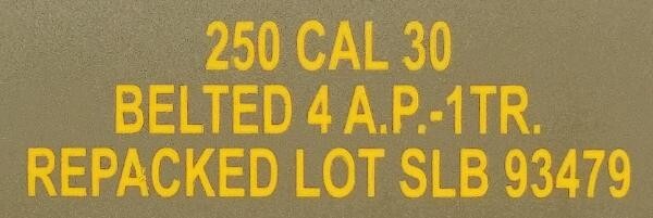 U.S. WWII .30 Cal. Ammo Box Stencil, – Stencil 012