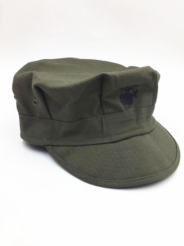 WW2 US HBT USMC PACIFIC CAMOUFLAGE ARMY GREEN MARINE CORPS CAP HAT gallery