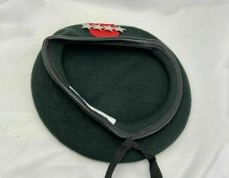 7-1/4 US ARMY 7TH SPECIAL FORCES GROUP BLACKISH GREEN 4 Star BERET CAP HAT gallery