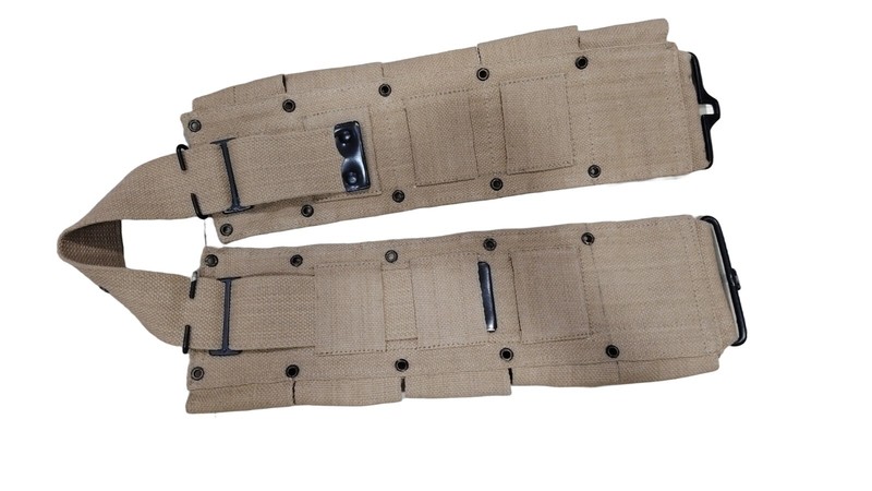 U.S.WWII Springfield M1923 Garand Cartridge Canvas 10 Pocket Belt Khaki gallery