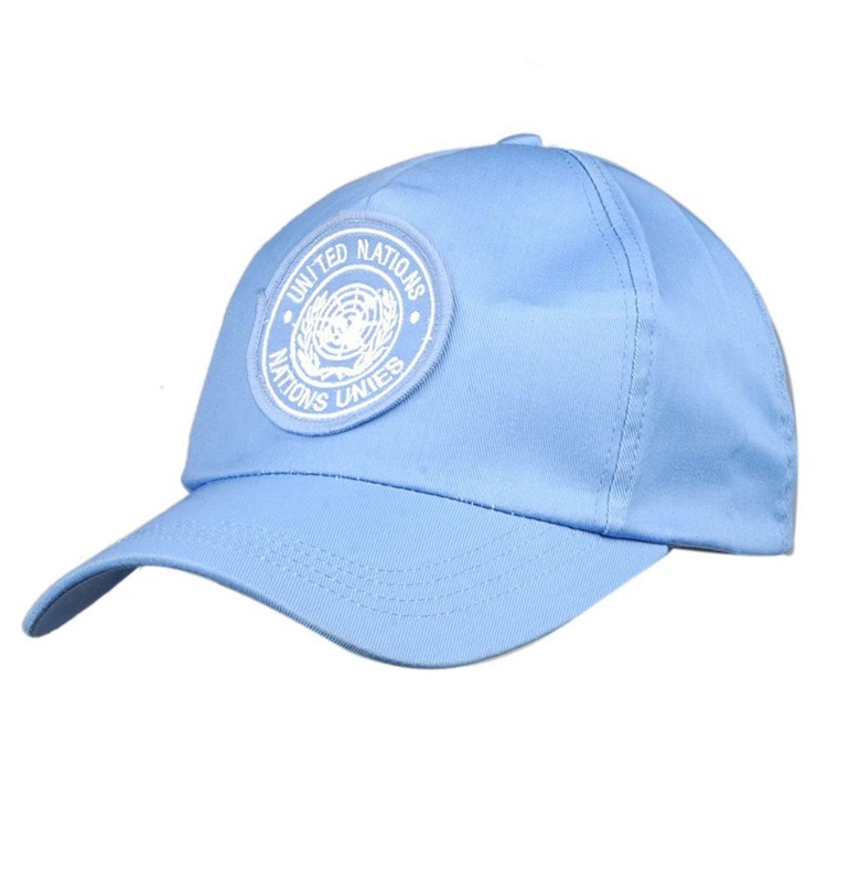 UNITED NATIONS PEACEKEEPING FORCE BLUE BASEBALL 100% COTTON CAP HAT