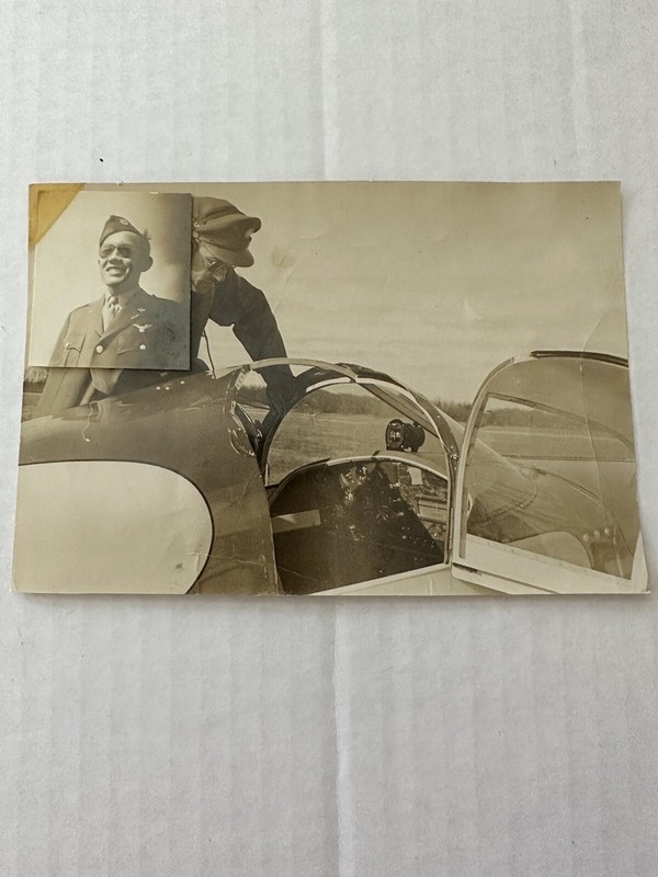WW2 WWII Photo World War US Pilot Airplane 2 Pieces Black White Original gallery