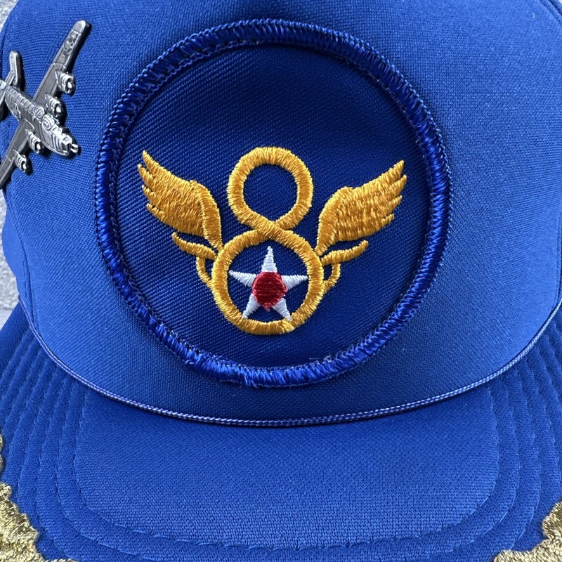 WWII U.S Eighth 8th Air Force emblem Aviator BALL CAP, OD Blue low-profile hat. gallery