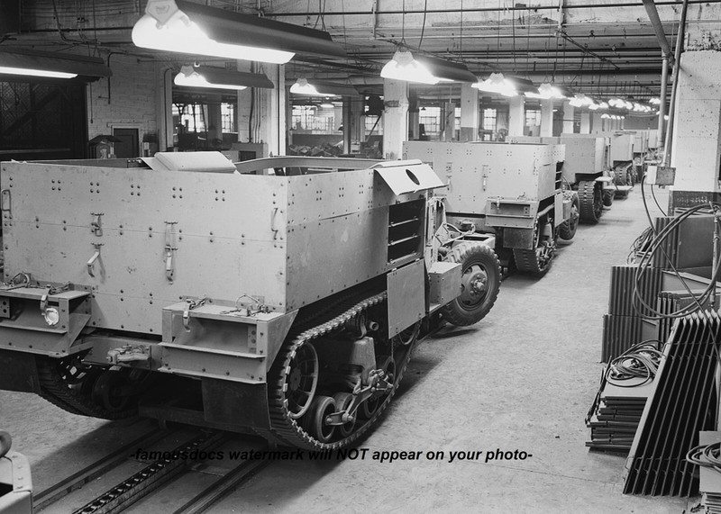Half Track Scout Car PHOTO World War 2 Armored Scout Car Factory Ohio in 1941