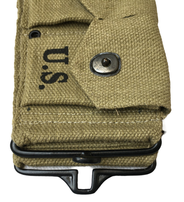 U.S. WWII Springfield M1 Garand 10 Pocket Canvas Ammunition Belt-OD GREEN gallery