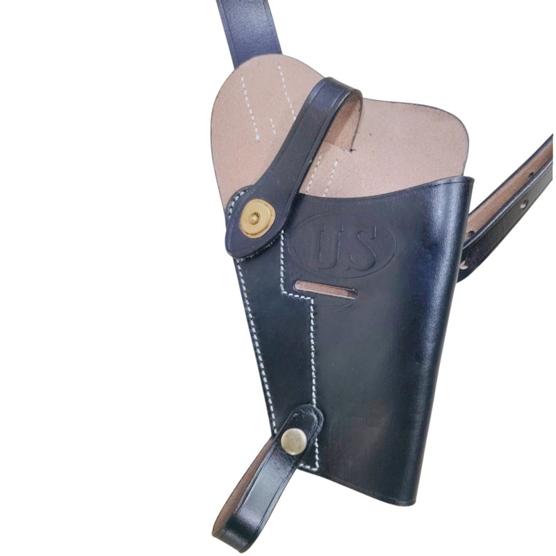 Colt Leather Black Shoulder Holster with U.S WWII M1911 Colt Mag Canvas Pouch gallery