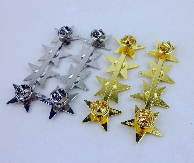 GOLD AND SILVER US GENERAL'S RANK INSIGNIA US ARMY OFFICERS FOUR-STAR RANK BADGE gallery