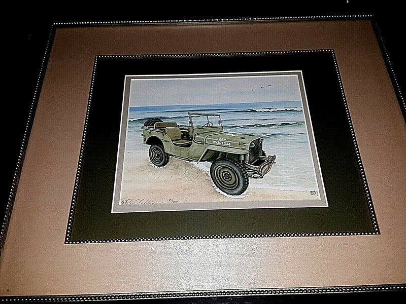 Patrick Sullivan Art Print Rare Army Jeep Limited Edition Signed 19 of 300 gallery