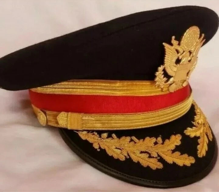 Replica US Military Army Artillery Officers Parade Dress Blue Visor Hat Cap