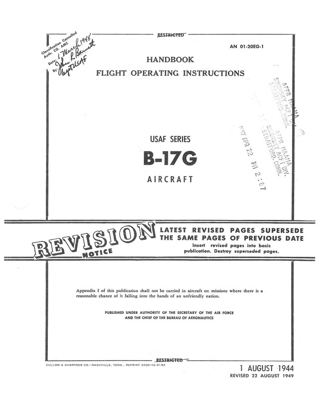 REPRINT B-17G FLIGHT HANDBOOK 1944 120p T.O. 1B-17G-1 gallery