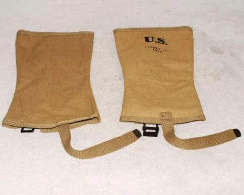 WWII 2 US ARMY Military USMC SOLDIER CANVAS GAITERS WRAPPINGS LEGGINGS OR PUTTEE gallery